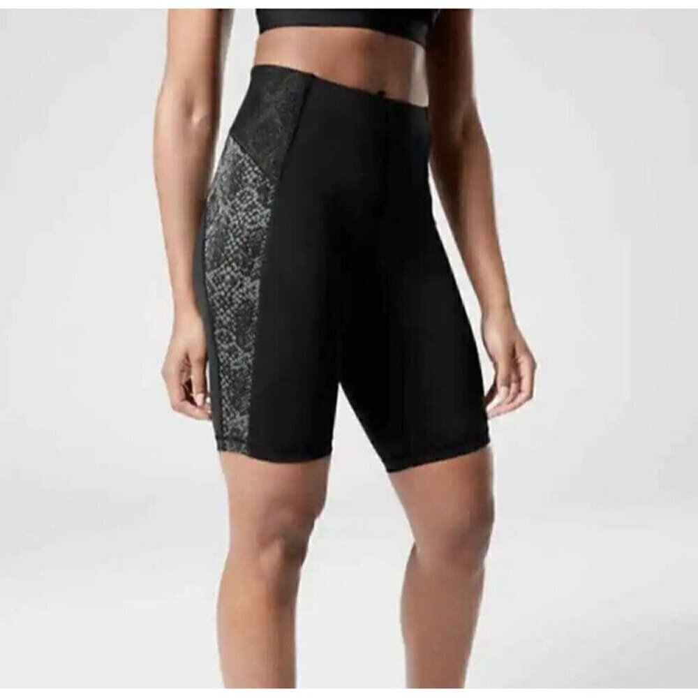 Athleta Stay Fly 9" Short Women Size XXS Black Reflective Running Cycle Walking